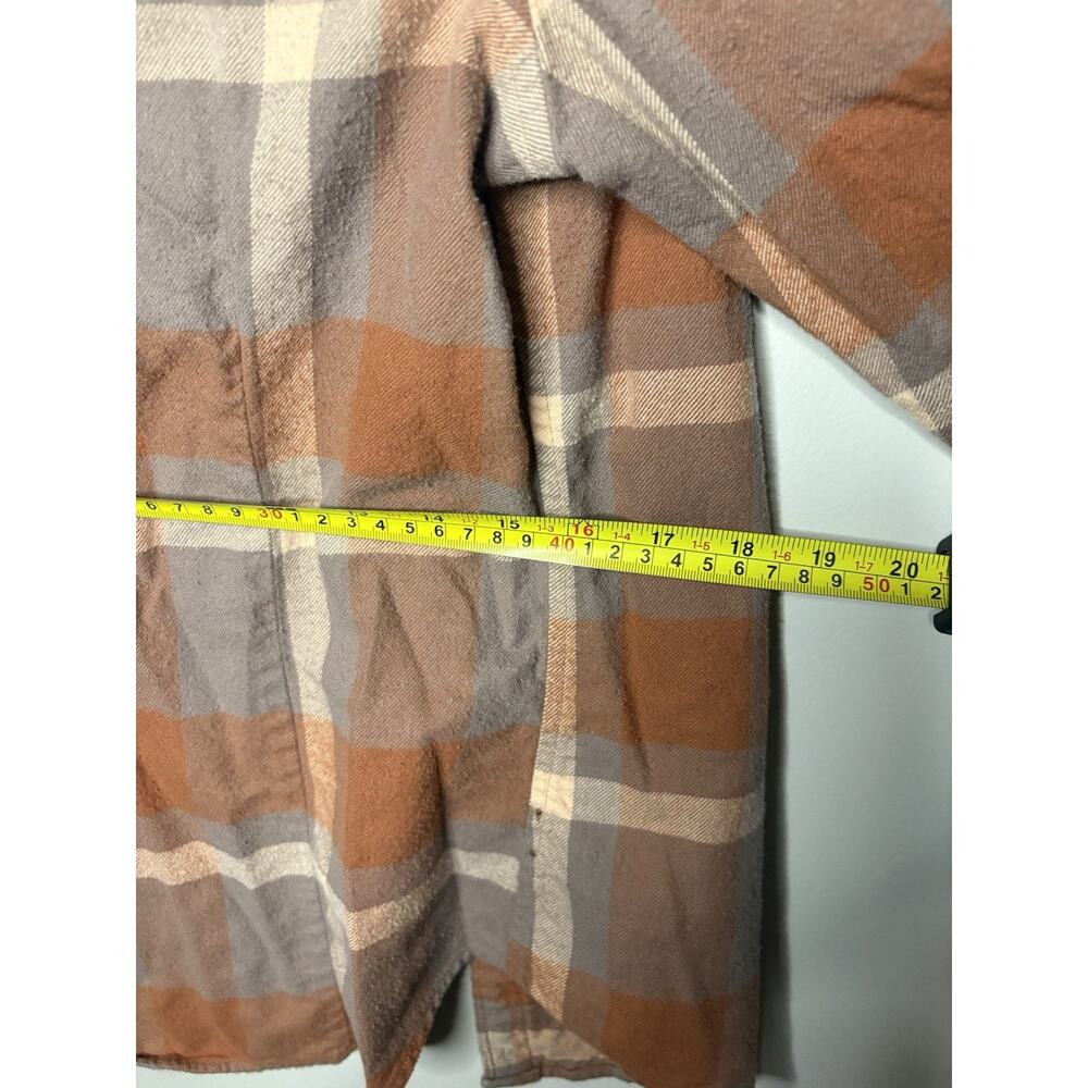 Patagonia Organic Cotton Plaid Flannel Shirt Women’s XS Style 42405 Brown Orange - Picture 7 of 9
